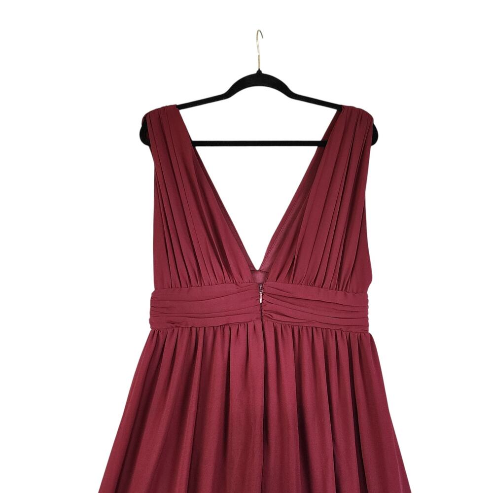 Lulus Womens Heavenly Hues Maxi Dress Size Large Red Bridesmaid Chiffon Goddess - Picture 6 of 11